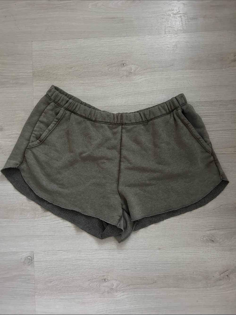 aerie Olive Green Terry Lounge Shorts